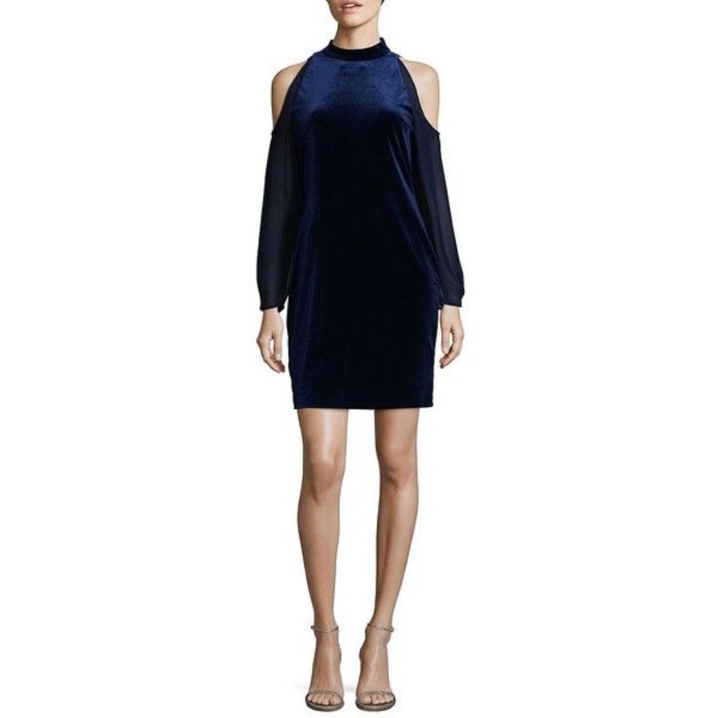 Brand New Laundry Blue Velvet Dress